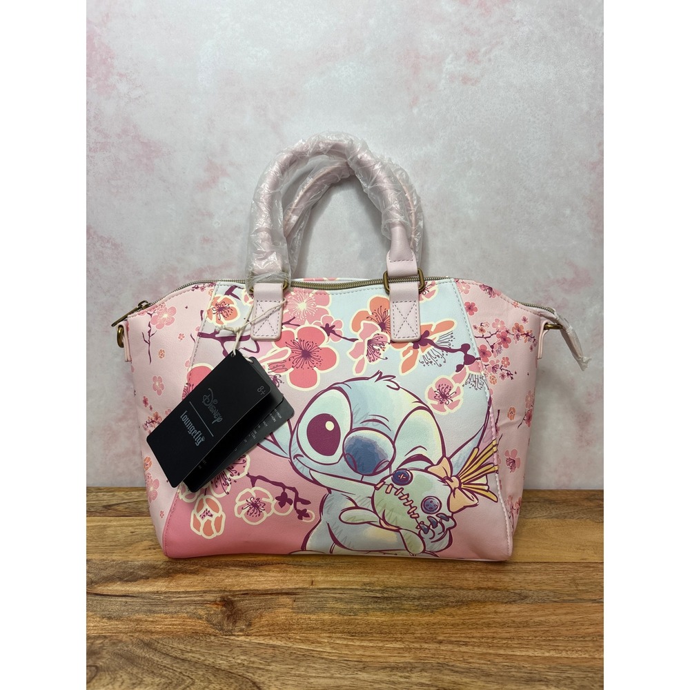Loungefly Disney Stitch Cherry Blossoms Satchel Bag NWT